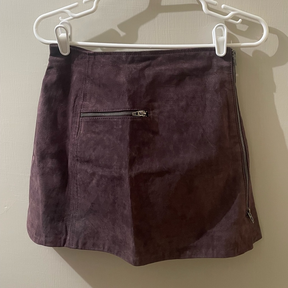 Blank NYC Purple Suede Skirt